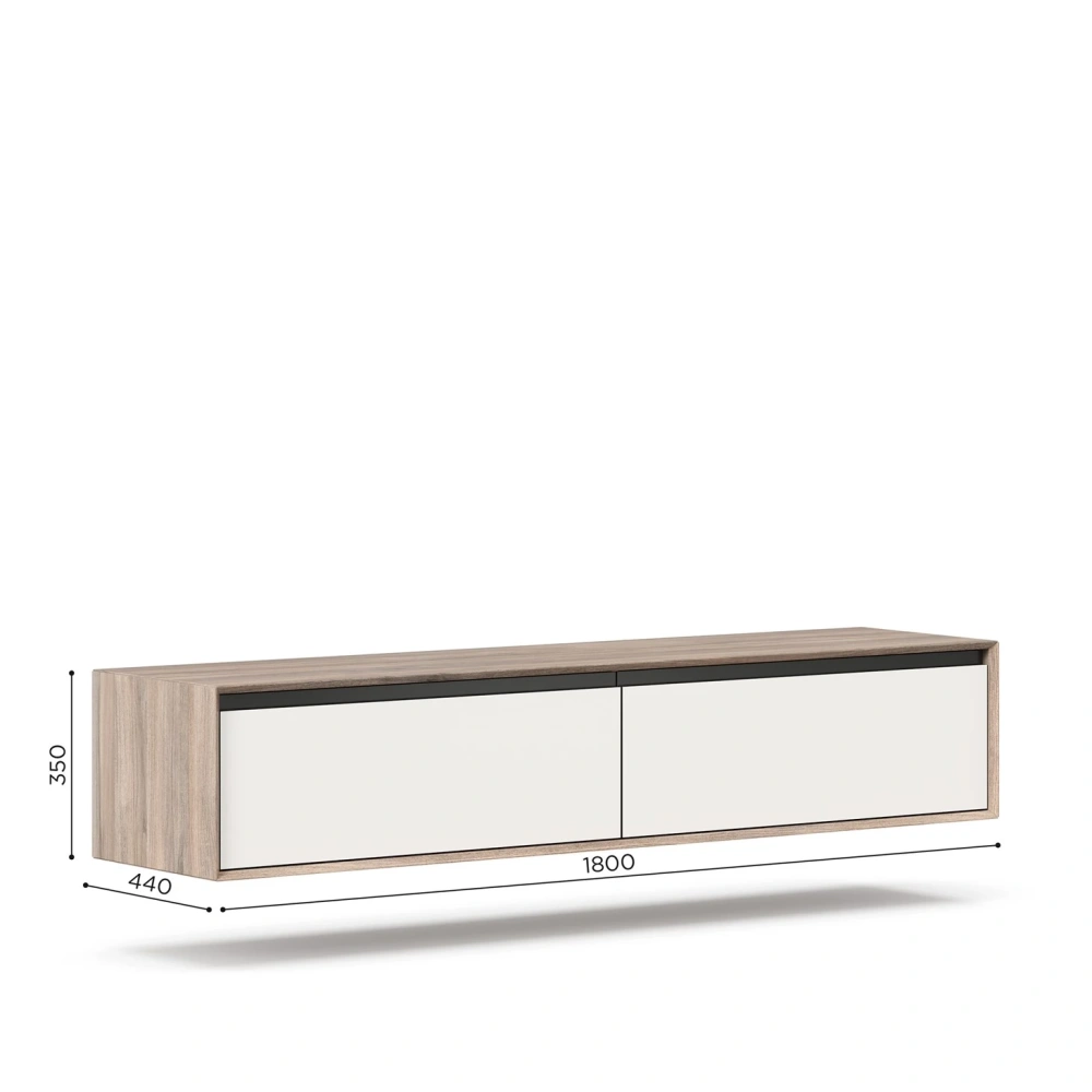 Тумба под ТВ 1800 (6650 д) Электра ЛД 452.010.000, Вяз дымчатый/Белый | Интернет магазин Масса Мебель