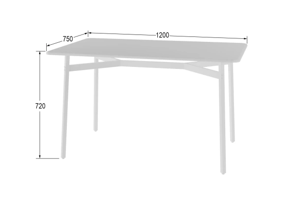 Стол обеденный Кросс белый/белый (KL) 