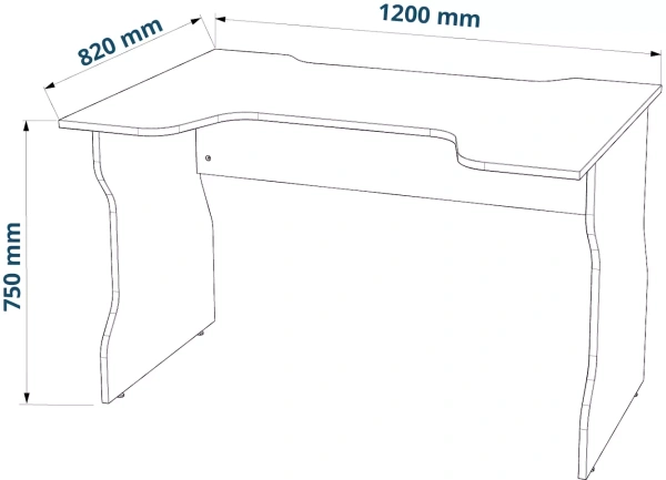 Cтол компьютерный ВАРДИГ K1 120x75 антрацит/серебристый (GL) 