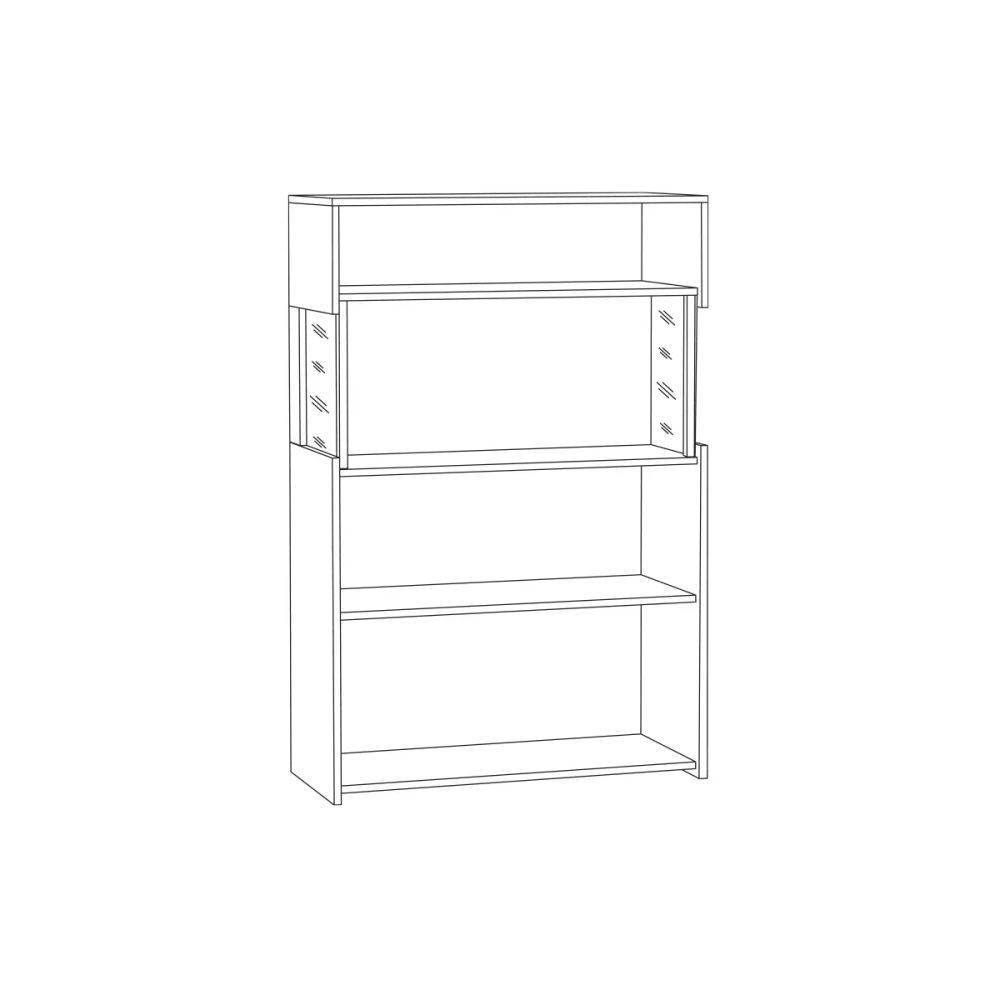 Комод с витриной Трувор 13.306 Дуб Гранж Песочный (Mob) | Интернет магазин Масса Мебель