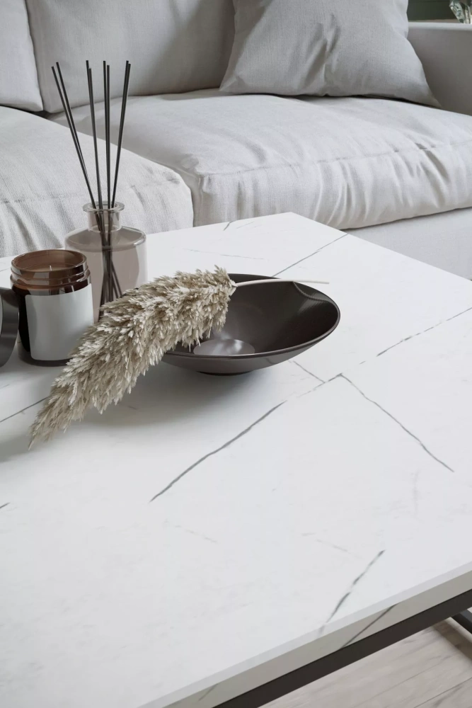 Стол журнальный Овер белый мрамор (KL) | Интернет магазин Масса Мебель