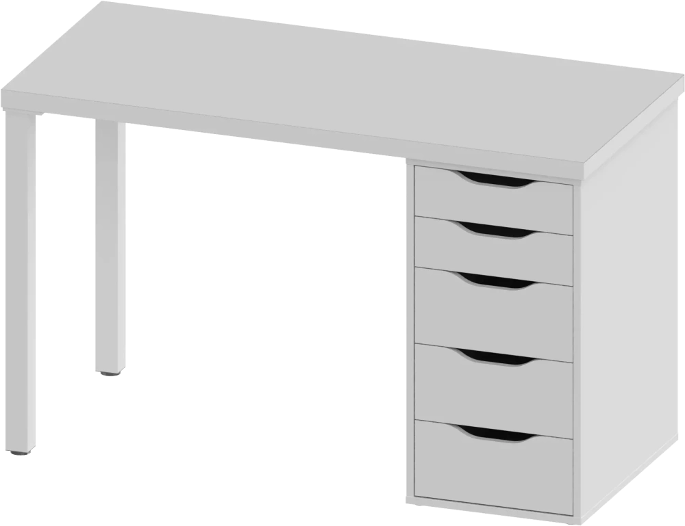 Cтол письменный Ингар 1/5Т стол 120x75 белый (GL) | Интернет магазин Масса Мебель