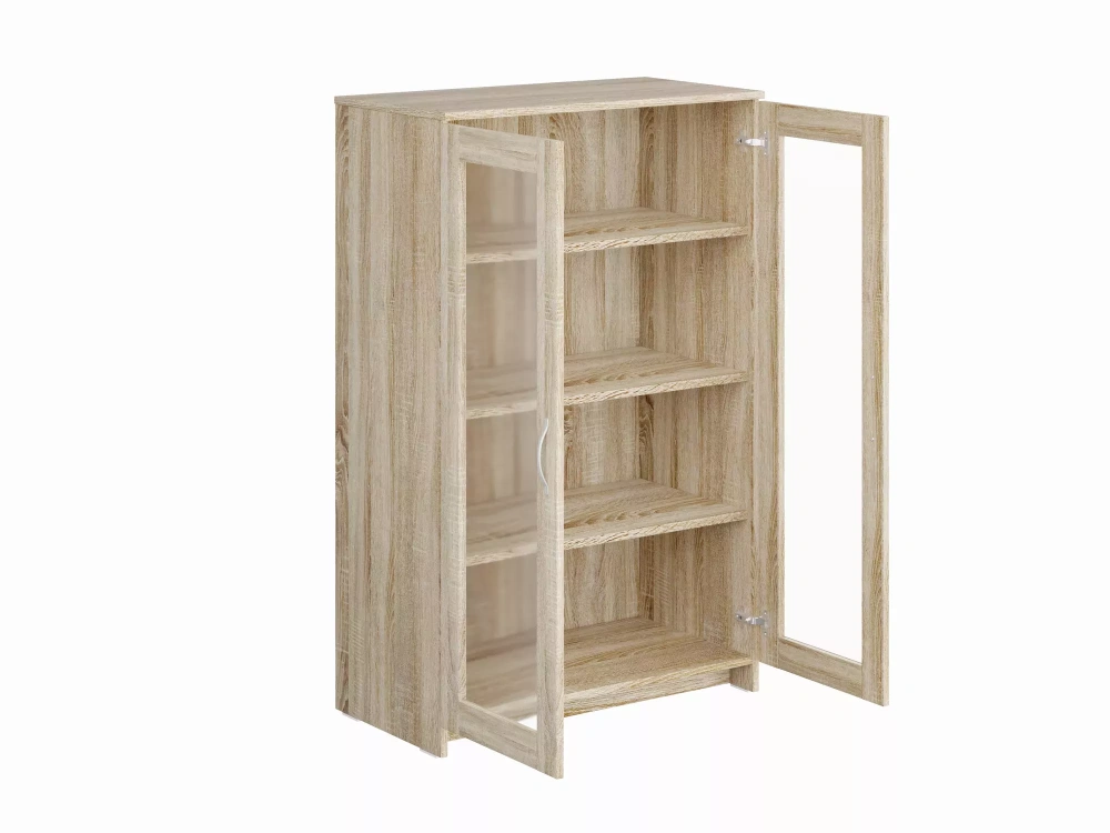 Тумба Сириус 2 двери со стеклом 78х123 дуб сонома (GL) | Интернет магазин Масса Мебель