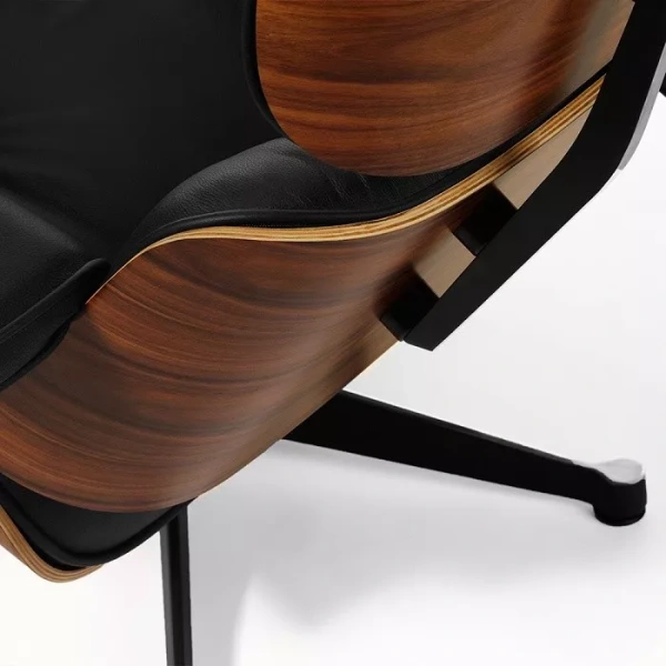 Кресло для отдыха Eames Style Lounge Chair (черная кожа/дерево палисандр) | Интернет магазин Масса мебели