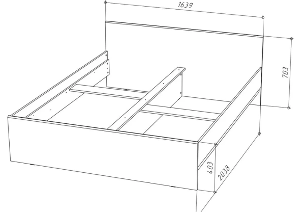 Кровать двухспальная STERN 160х200 дуб сонома (NK) 