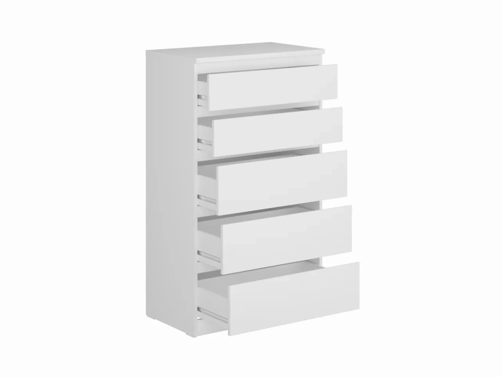 Комод Кастор 5 ящиков белый (GL) - интернет магазин Масса Мебель