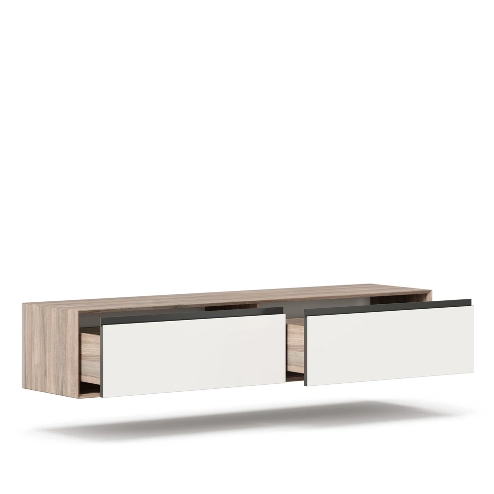 Тумба под ТВ 1800 (6650 д) Электра ЛД 452.010.000, Вяз дымчатый/Белый | Интернет магазин Масса Мебель