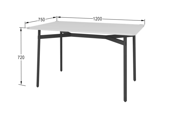 Стол обеденный Кросс белый (KL) 