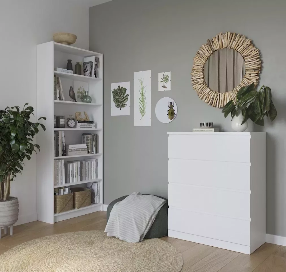 Стеллаж Варма 80 78х198 белый (GL) Стеллаж Варма 80 78х198 белый (GL) | Интернет магазин Масса Мебель