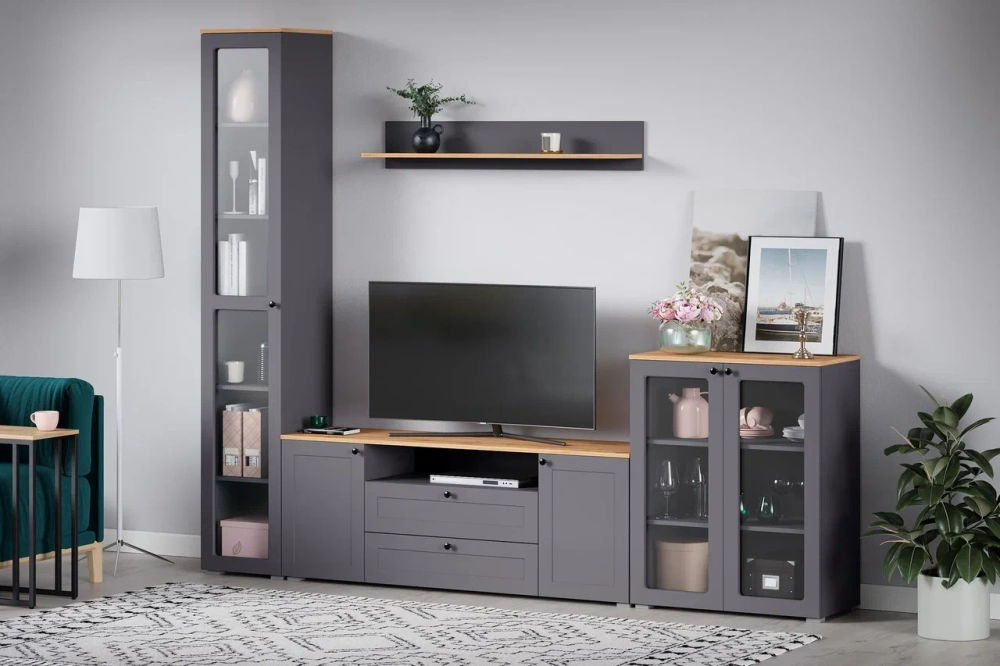 Полка Остин 16.484 Серый графит/Дуб Золотой (Mob) 