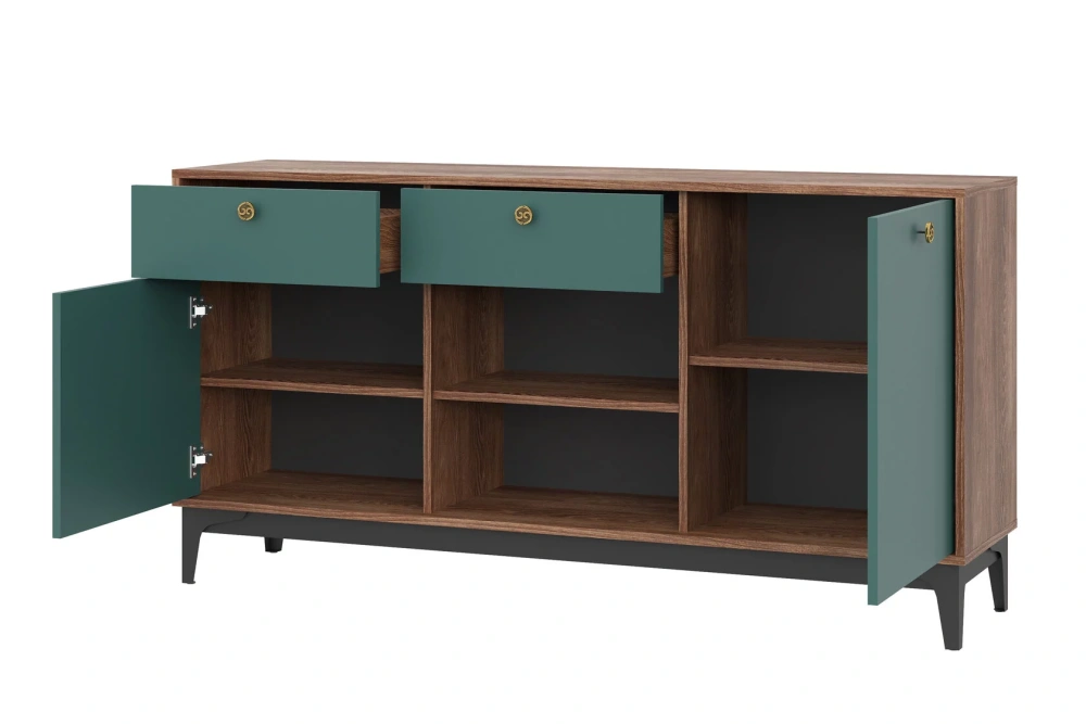 Комод Brass КМ-1 изумруд/каштан (NK) | Интернет магазин Масса Мебель