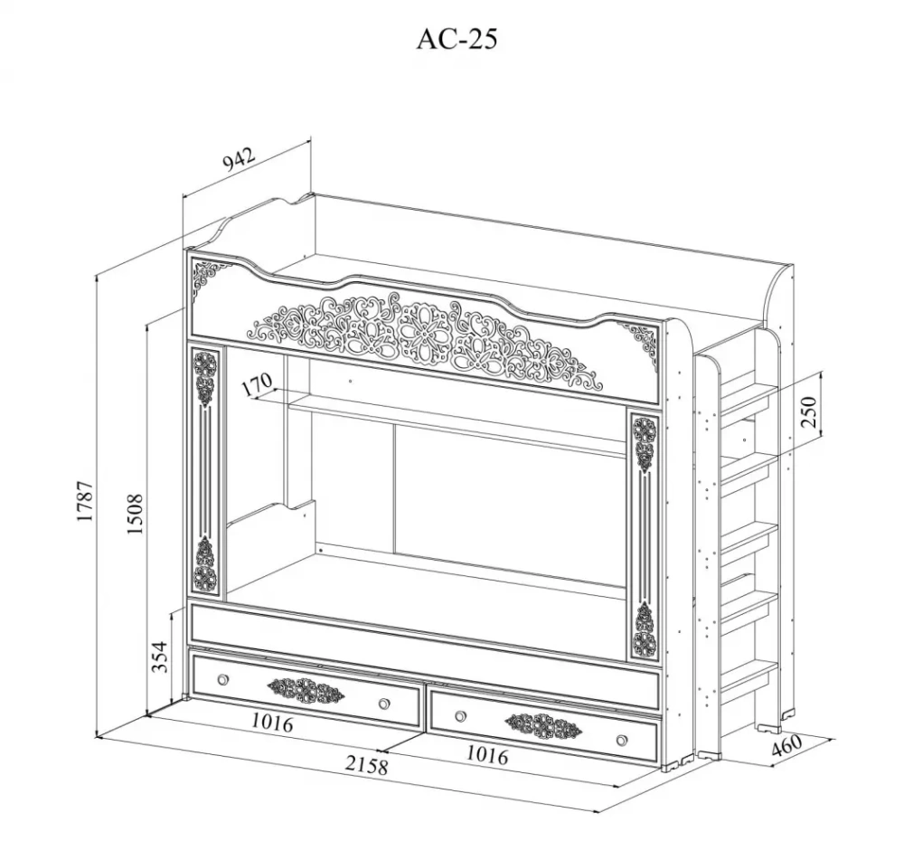 Кровать двухъярусная Ассоль (COM) | Интернет магазин Масса Мебель