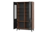 Шкаф-витрина Brass ШКС-2 черный глянец/каштан (NK) | Интернет магазин Масса Мебель