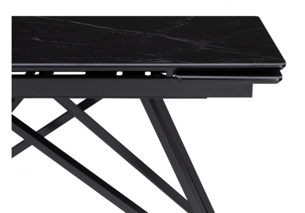 Стол обеденный раскладной Вектор (Черный матовый ) Стол обеденный раскладной Вектор (Черный матовый )