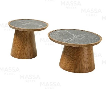Комплект кофейных столиков Larex 645/646 мдф, стекло (2 шт. в комплекте) Турция