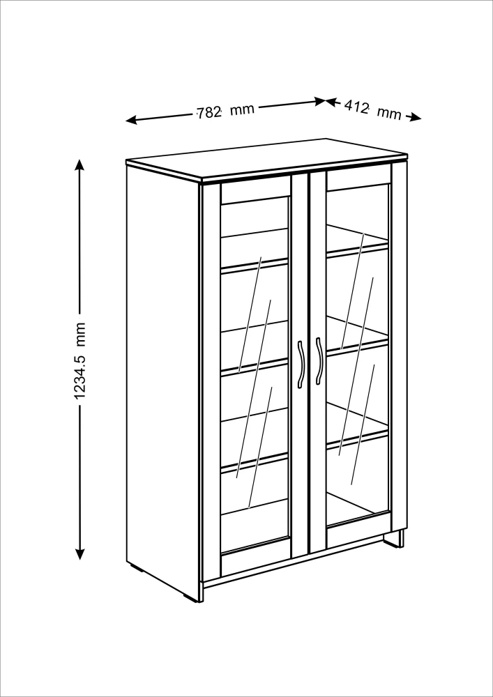 Тумба Сириус 2 двери со стеклом 78х123 дуб венге (GL) | Интернет магазин Масса Мебель