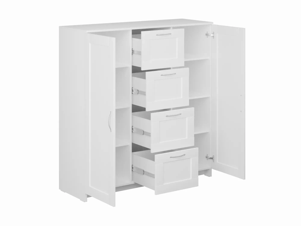 Тумба Сириус 2 двери и 4 ящика 117х123 белый (GL) | Интернет магазин Масса Мебель