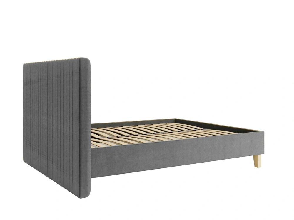 Кровать мягкая двуспальная Бари 160 х200 с подъёмным механизмом (Neo 25 Серый/Велюр) ЛД - интернет магазин Масса Мебель