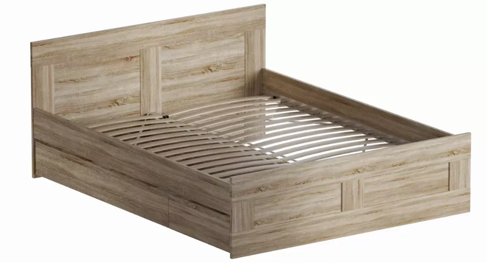 Кровать двуспальная Сириус 160х200 сонома (GL) | Интернет магазин Масса Мебель