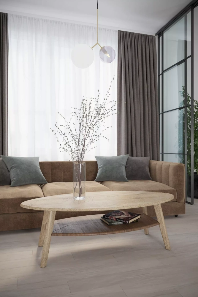 Стол журнальный Серфинг дуб сонома/акация (KL) | Интернет магазин Масса Мебель