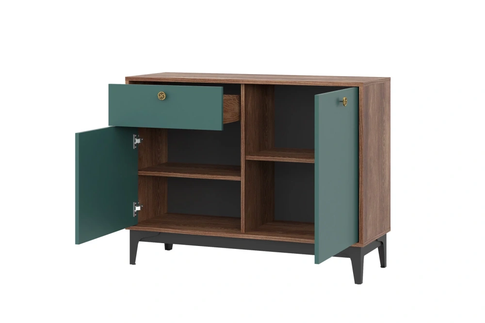 Комод Brass КМ-3 изумруд/каштан (NK) | Интернет магазин Масса Мебель