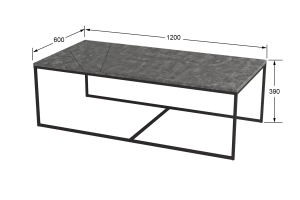 Стол журнальный Геометрика серый бетон(KL) 