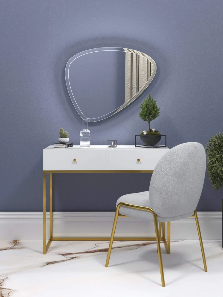 Консоль White металлокаркас золото/ЛДСП белый (ROB) | Интернет магазин Масса Мебель