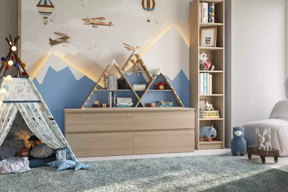 Комод Варма 4 ящика шпон дуб беленый 160х54 (GL) | Интернет магазин Масса Мебель