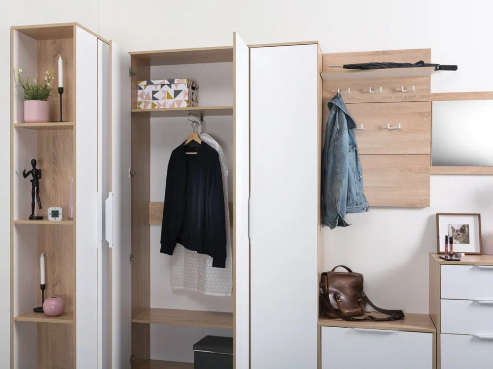 Комплект мебели в прихожую Куба Дуб Сонома/Белый премиум (Mob) | Интернет магазин Масса Мебель