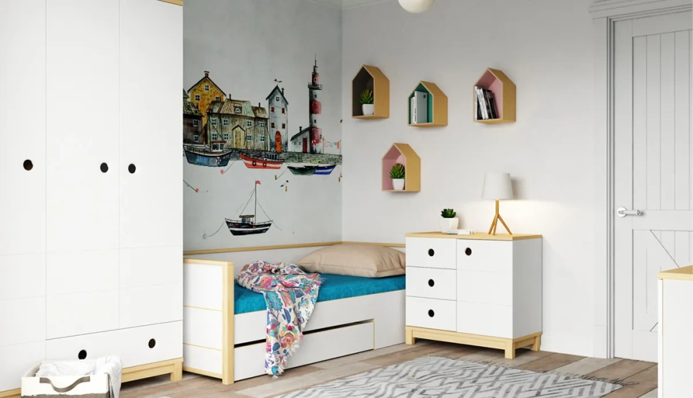 Кровать нижняя с фальшпанелью универсальная Робин Лайт белый (POP)  | Интернет магазин Масса Мебель