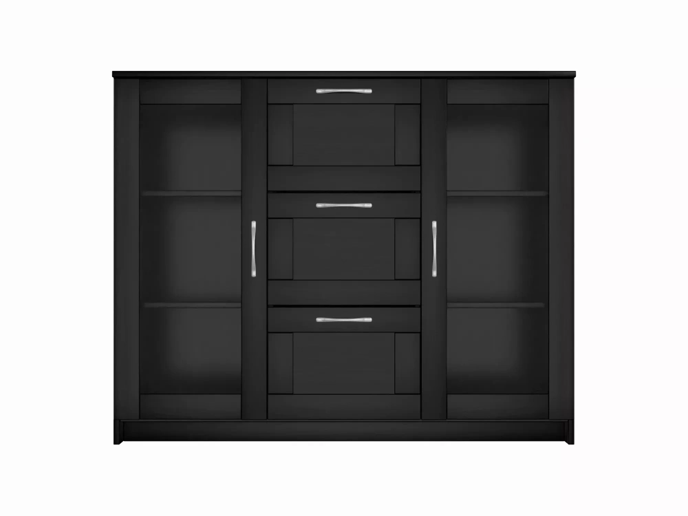 Тумба Сириус 2 двери со стеклом и 3 ящика 117х95 дуб венге (GL) | Интернет магазин Масса Мебель