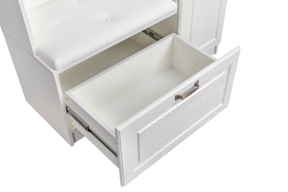 Комплект мебели в прихожую Ливерпуль №1 белый ясень ваниль (Mob) | Интернет магазин Масса Мебель