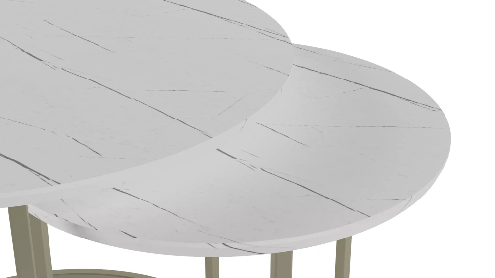 Комплект столов журнальных "Лесли" 2 шт. белый мрамор (KL) Комплект столов журнальных "Лесли" 2 шт. белый мрамор (KL) | Интернет магазин Масса Мебель