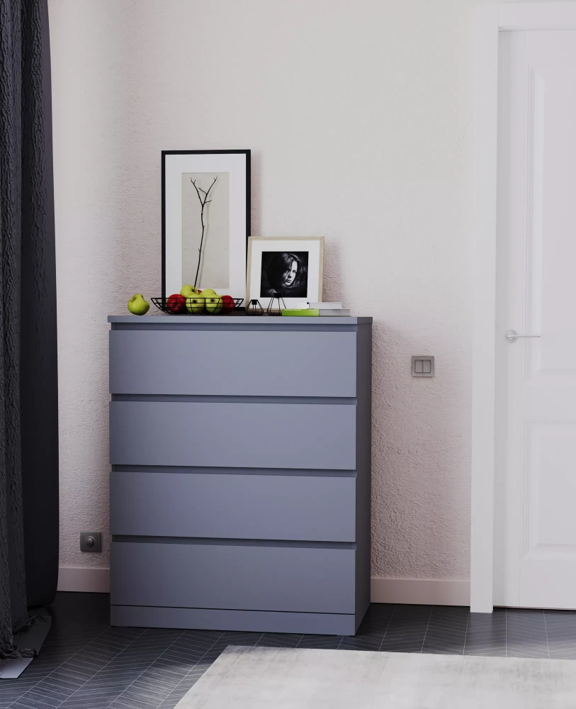Комод Варма 4 ящика серый 80х100 (GL) Комод Варма 4 ящика серый 80х100 (GL) | Интернет магазин Масса Мебель