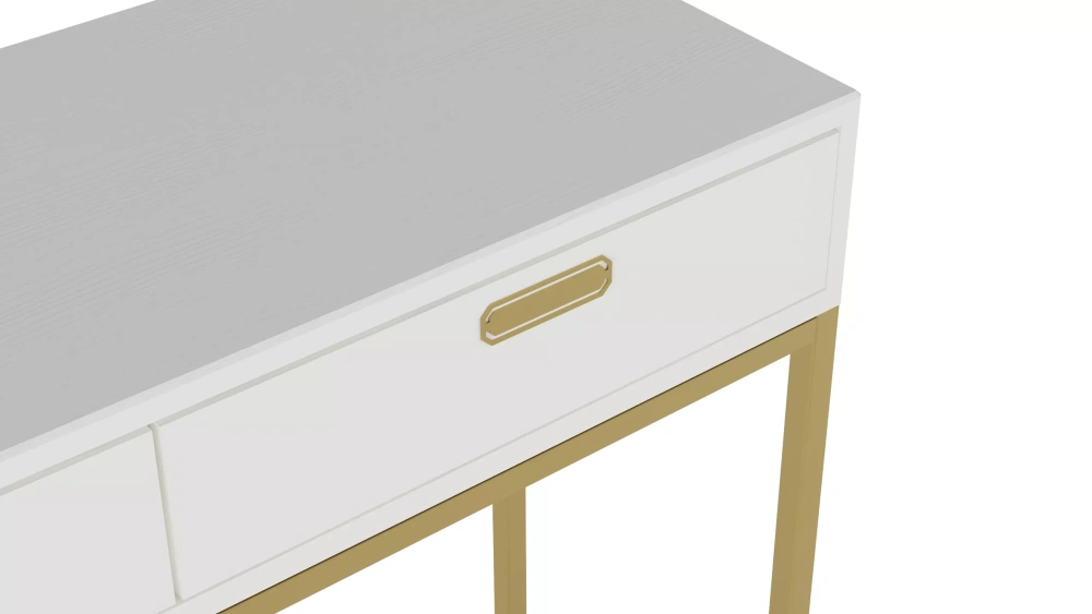 Консоль Дрим К02 ясень браш белый/золото (KL) | Интернет магазин Масса Мебель