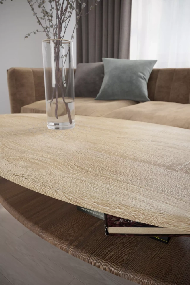 Стол журнальный Серфинг дуб сонома/акация (KL) | Интернет магазин Масса Мебель