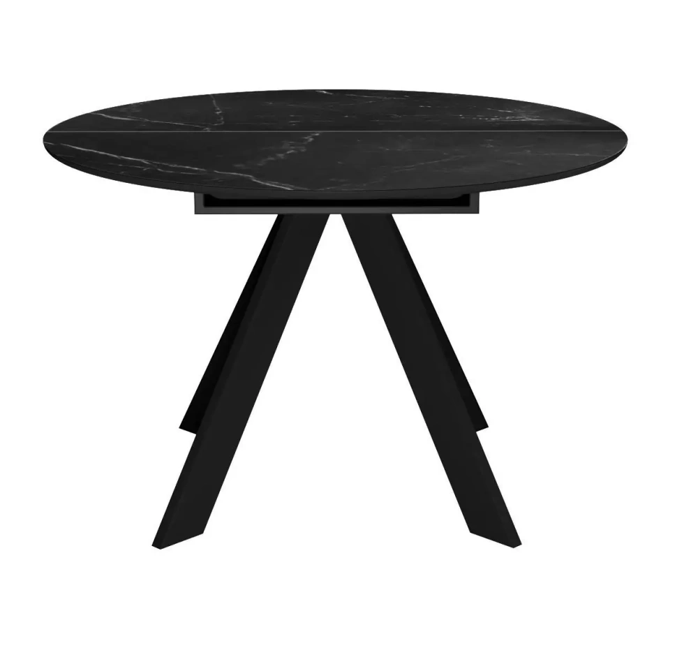 Стол обеденный раскладной Кельвин (Черный матовый )