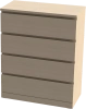Комод Варма 4 ящика шпон дуб беленый 80х100 (GL)