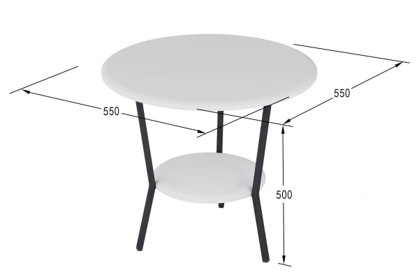 Стол журнальный Шот белый (KL) 