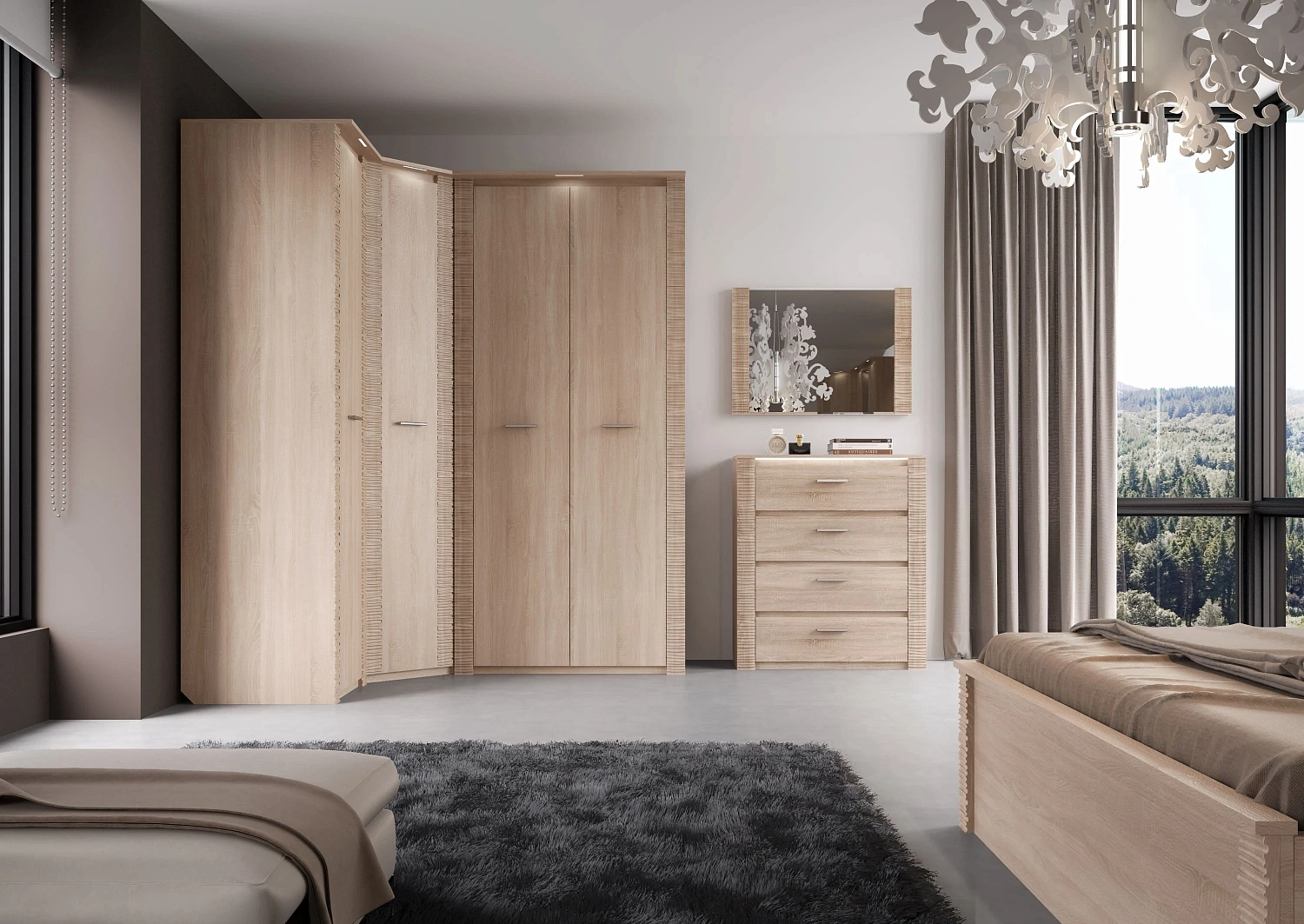 Комплект мебели для спальни Элана дуб сонома (MEBG)