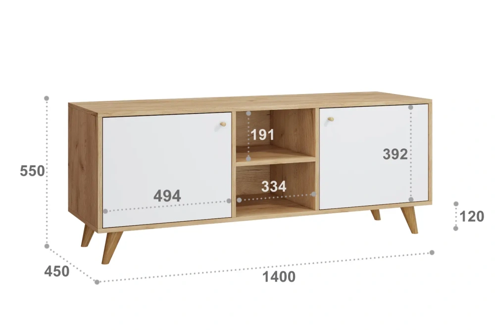 Комплект мебели в гостиную Ирма ИР-003 дуб крафт/белый структурный (COM) | Интернет магазин Масса Мебель