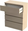Комод Варма 4 ящика шпон дуб беленый 80х100 (GL) | Интернет магазин Масса Мебель