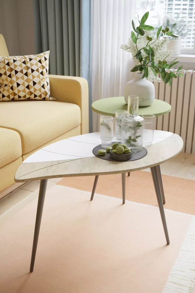 Стол журнальный Лайм дуб сонома/белый (KL) | Интернет магазин Масса Мебель