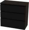 Комод Варма 3 ящика шпон ясень черный 80х78 (GL)