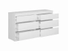 Комод Кастор 6 ящиков белый 71х129 (GL) | Интернет магазин Масса Мебель