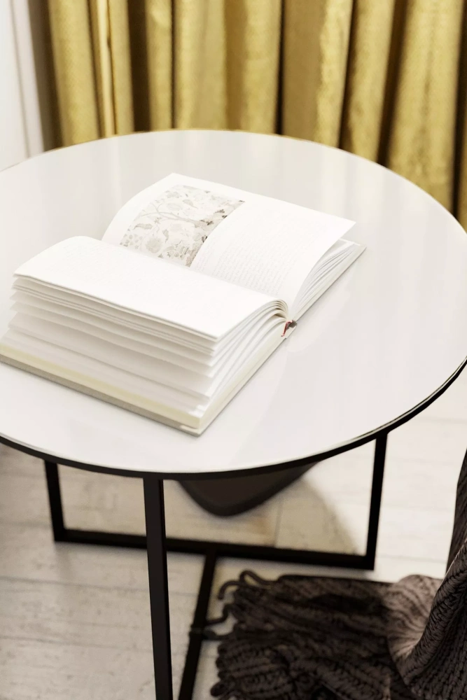 Стол журнальный "Альбано Glass" белый (KL) | Интернет магазин Масса Мебель