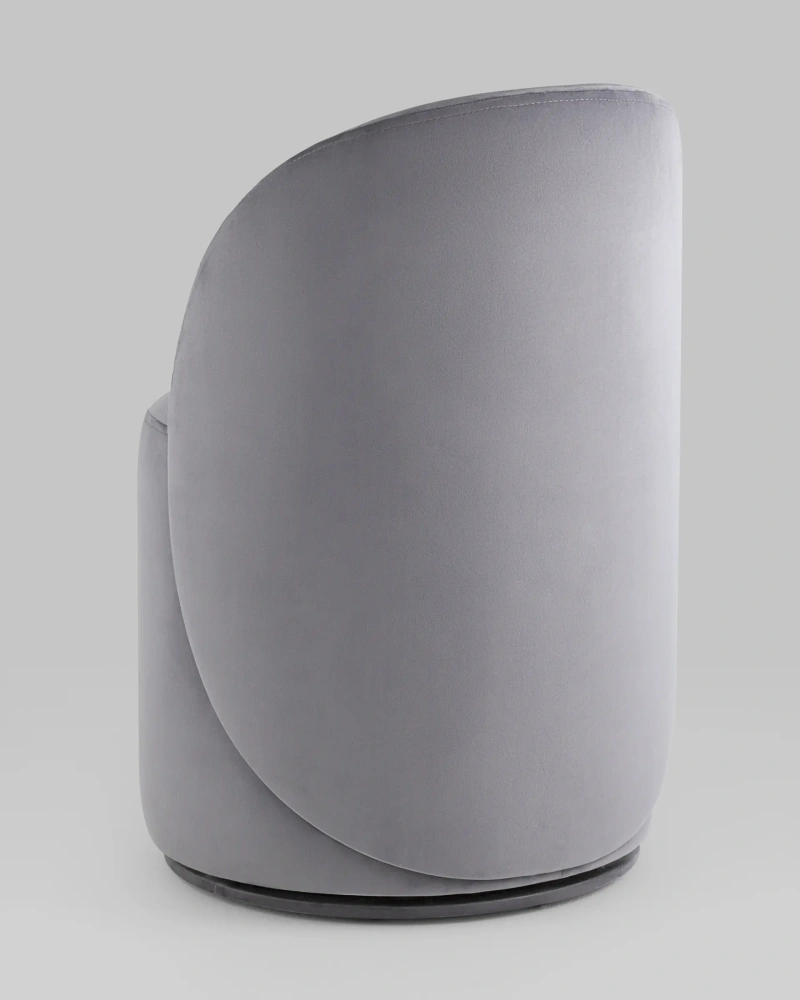 Пуф вращающийся со спинкой Loreen велюр серый (SG) - интернет магазин Масса Мебель